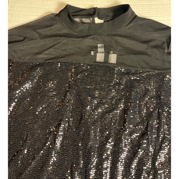 Nine West Womens Mesh Sheer Sequin Bling Long Sleeve Top Black 1X US Size 20/22 - Picture 10 of 11
